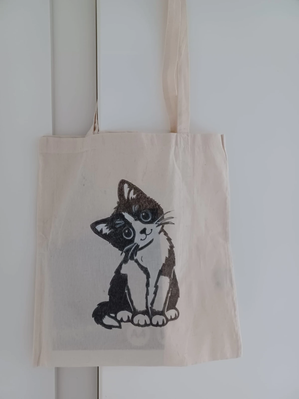 Handbeschilderde kattentas